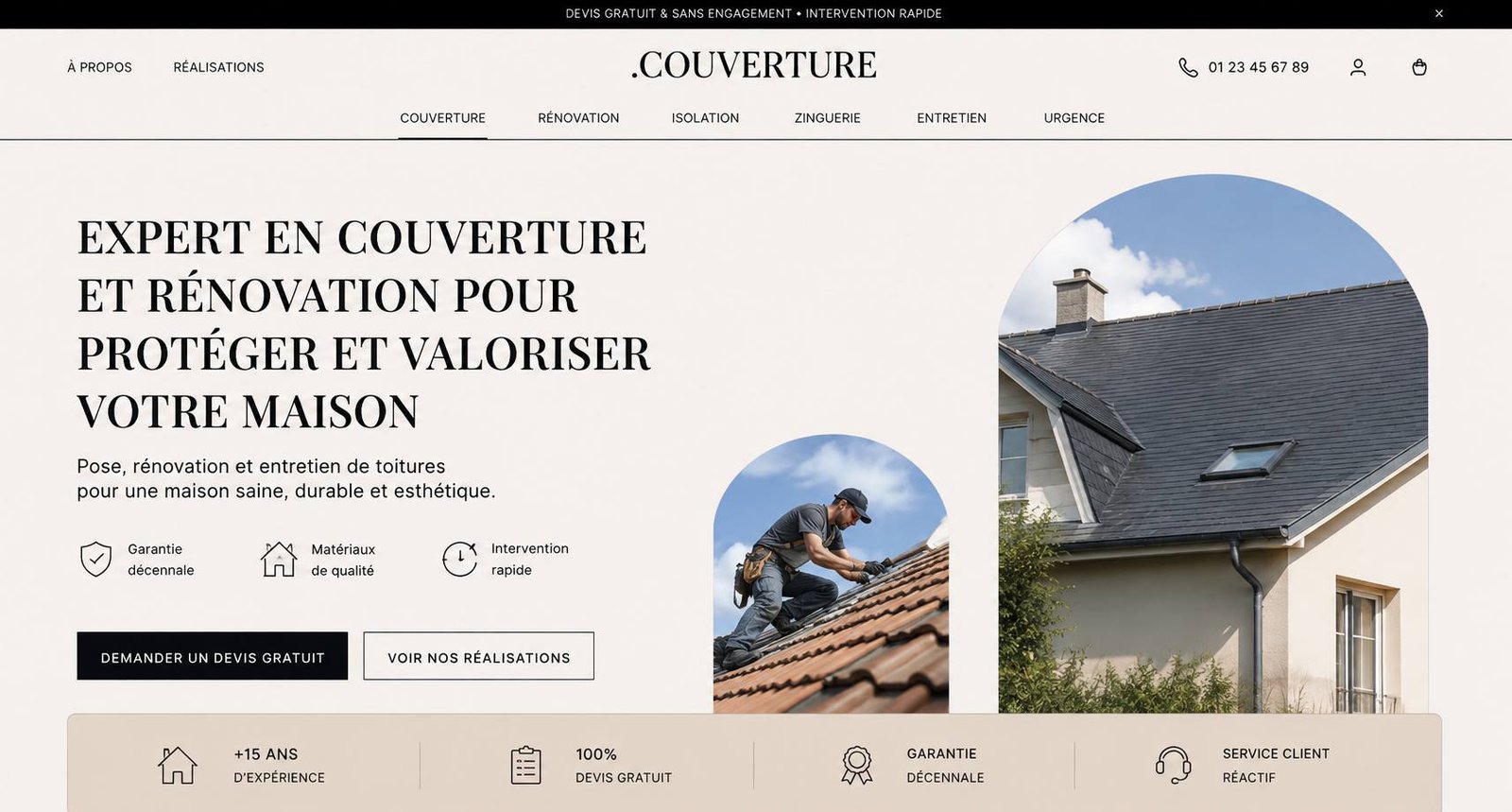Site après : design propre et professionnel
